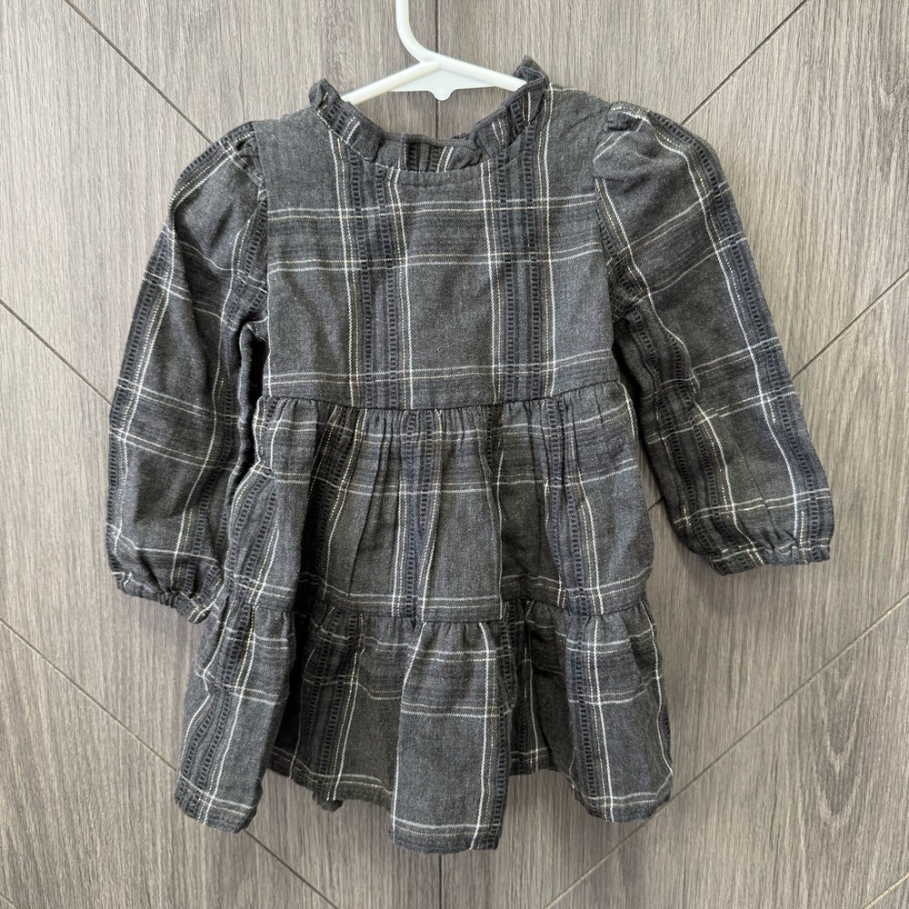 Cat & Jack Plaid Gray Kids Dress with Matching Bloomers